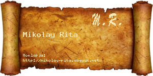Mikolay Rita névjegykártya