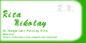 rita mikolay business card